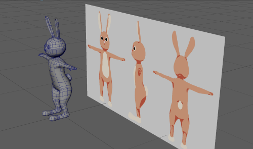 Easter bunny model in Maya