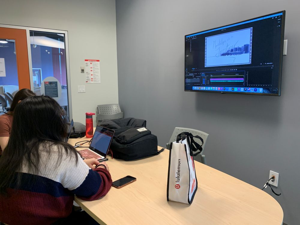 Photo of team working on animatic