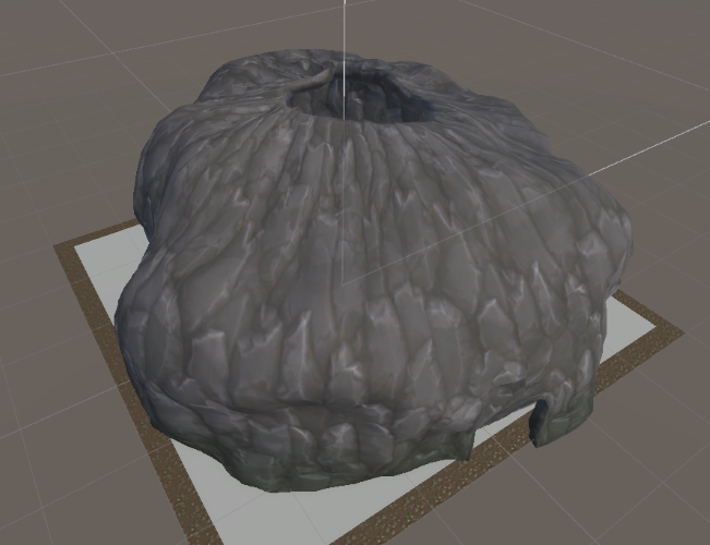 Modeled Cave imported into Unity, view from high-angle.