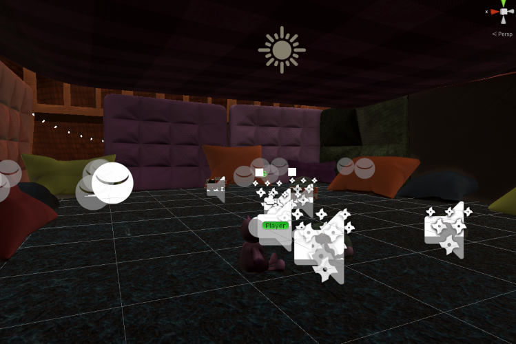 Birds-eye view of layout of final fort in Unity